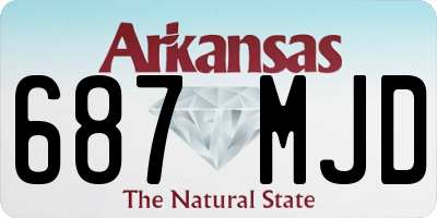 AR license plate 687MJD