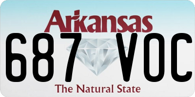 AR license plate 687VOC