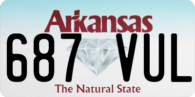 AR license plate 687VUL