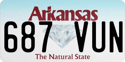AR license plate 687VUN