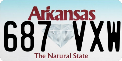 AR license plate 687VXW