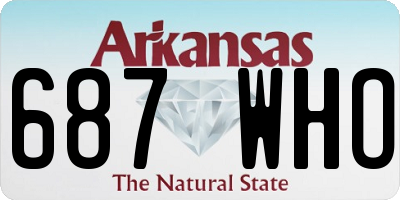 AR license plate 687WHO