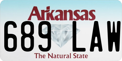 AR license plate 689LAW