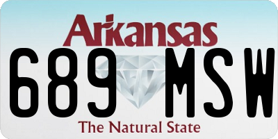 AR license plate 689MSW