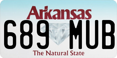 AR license plate 689MUB