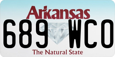 AR license plate 689WCO