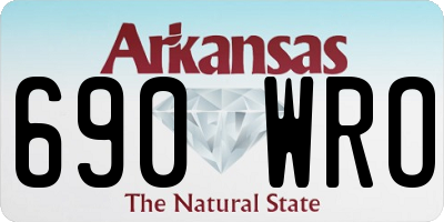 AR license plate 690WRO