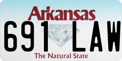 AR license plate 691LAW
