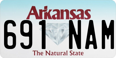 AR license plate 691NAM