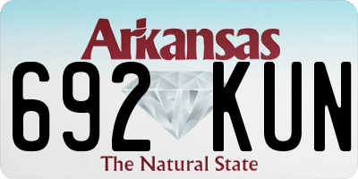 AR license plate 692KUN