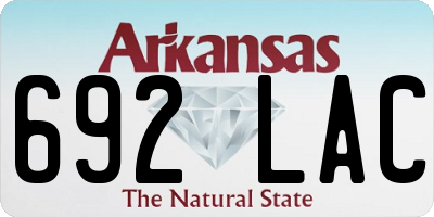 AR license plate 692LAC