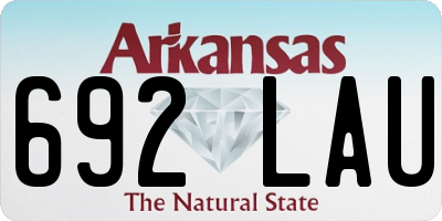 AR license plate 692LAU