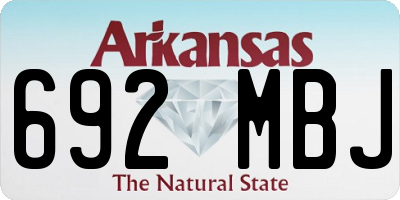 AR license plate 692MBJ