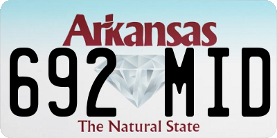 AR license plate 692MID