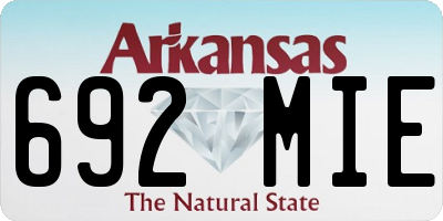 AR license plate 692MIE