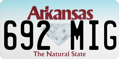 AR license plate 692MIG