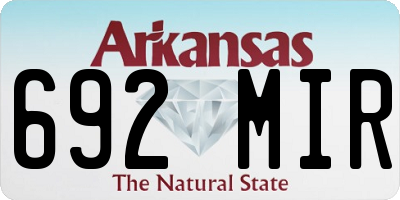 AR license plate 692MIR