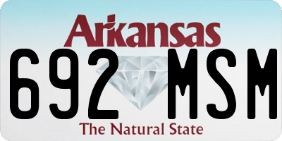 AR license plate 692MSM