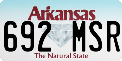 AR license plate 692MSR