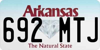 AR license plate 692MTJ