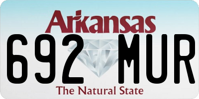 AR license plate 692MUR