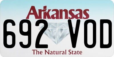 AR license plate 692VOD