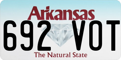 AR license plate 692VOT