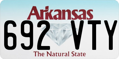 AR license plate 692VTY