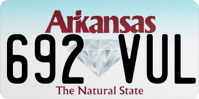 AR license plate 692VUL