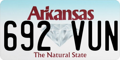 AR license plate 692VUN