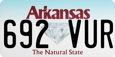 AR license plate 692VUR