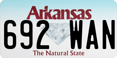 AR license plate 692WAN