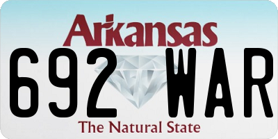 AR license plate 692WAR