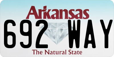 AR license plate 692WAY