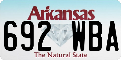 AR license plate 692WBA