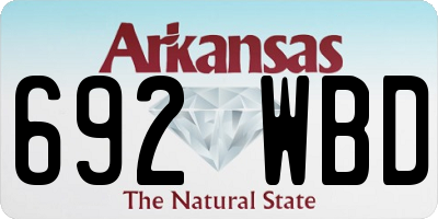 AR license plate 692WBD