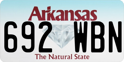 AR license plate 692WBN