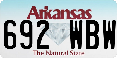 AR license plate 692WBW