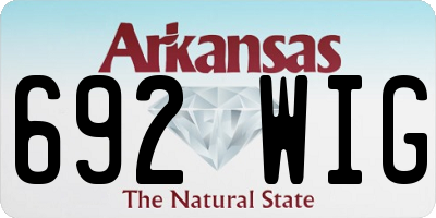 AR license plate 692WIG