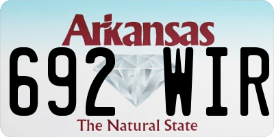 AR license plate 692WIR