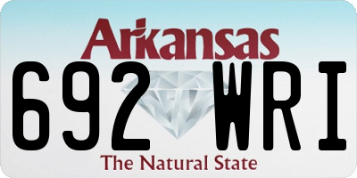 AR license plate 692WRI