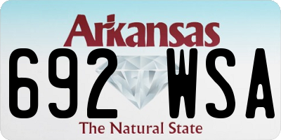 AR license plate 692WSA