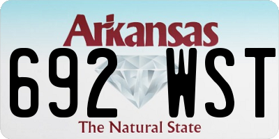 AR license plate 692WST