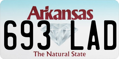 AR license plate 693LAD