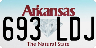 AR license plate 693LDJ
