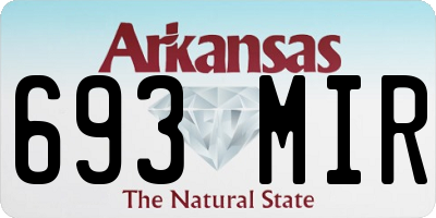 AR license plate 693MIR
