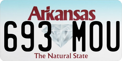 AR license plate 693MOU