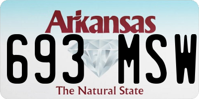 AR license plate 693MSW