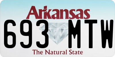 AR license plate 693MTW