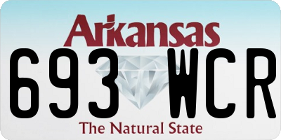 AR license plate 693WCR